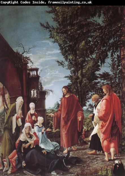 Albrecht Altdorfer Christ takes farval of their mother